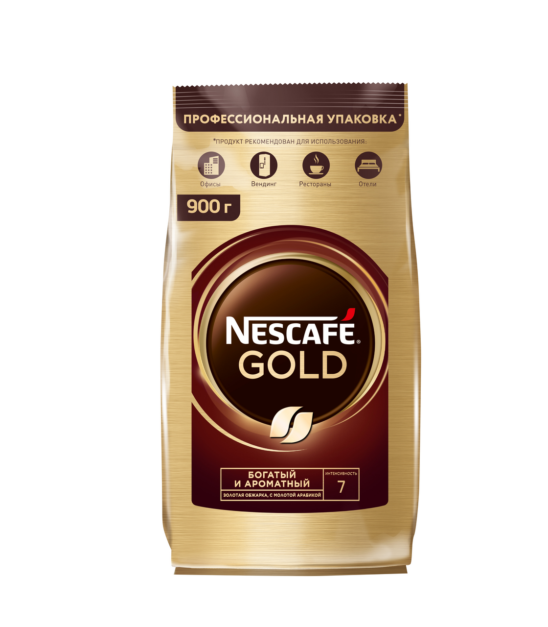 Кофе NESCAFE GOLD 100% натуральный растворимый сублимированный с добавлением молотого кофе, 900г