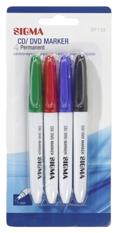 Маркер Sigma перманентный для дисков 4 шт