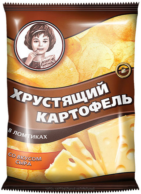 Чипсы Хрустящий картофель в ломтиках со вкусом сыра, 160г