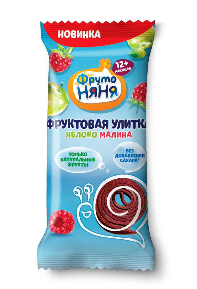 Кусочки фруктовые Фрутоняня Улитки из яблок и малины, 15г