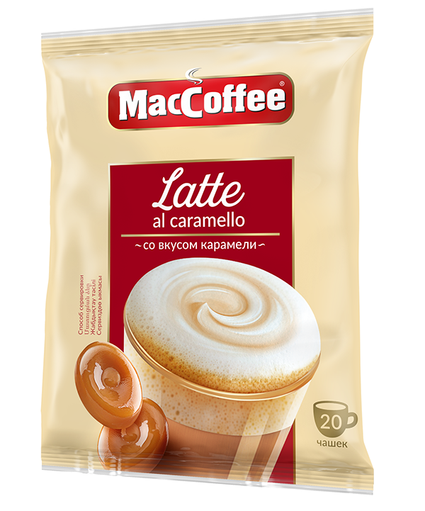 Напиток кофейный MacCoffee Latte карамель порционный (22г x 20шт), 440г