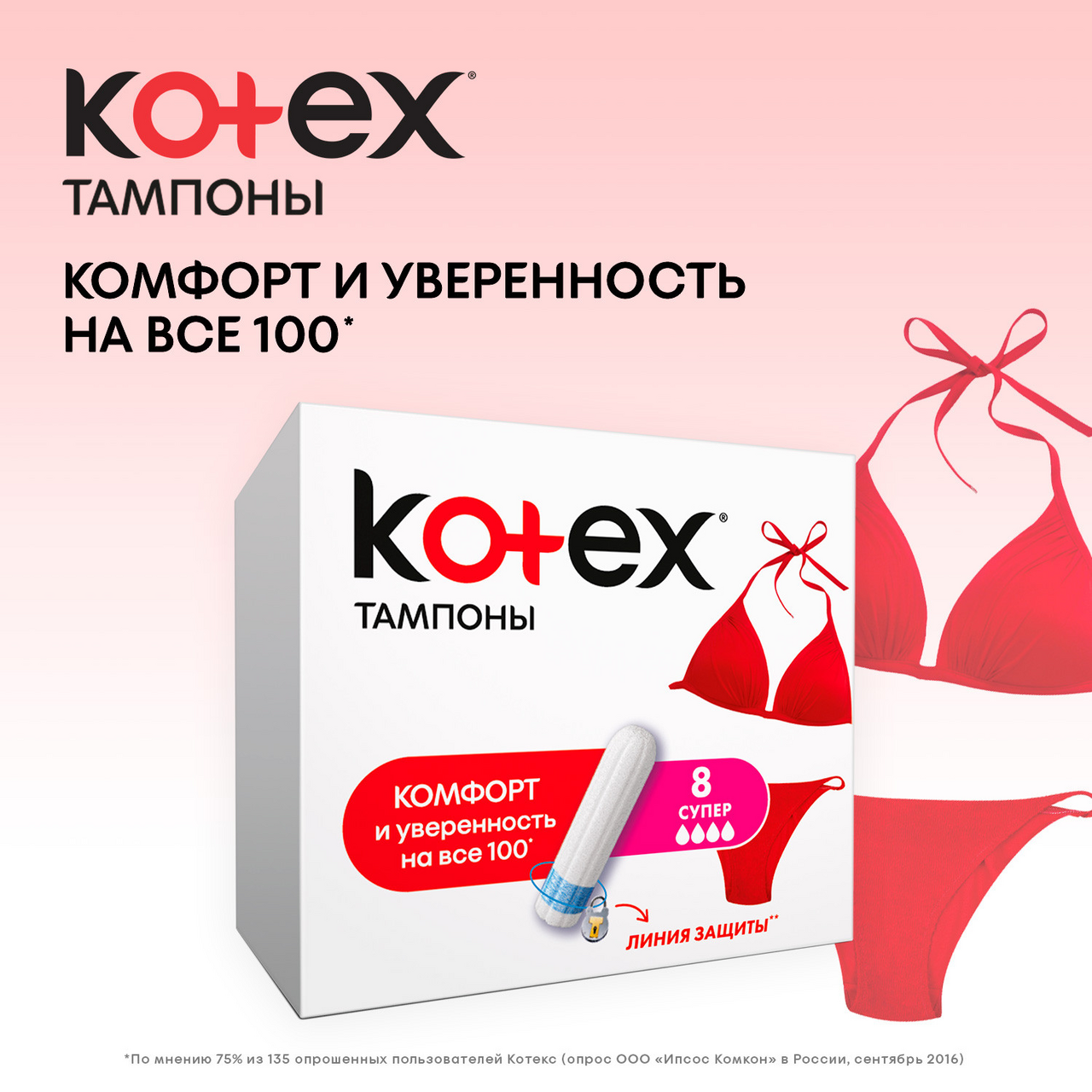 Тампоны Kotex super 4 капли 16 штук