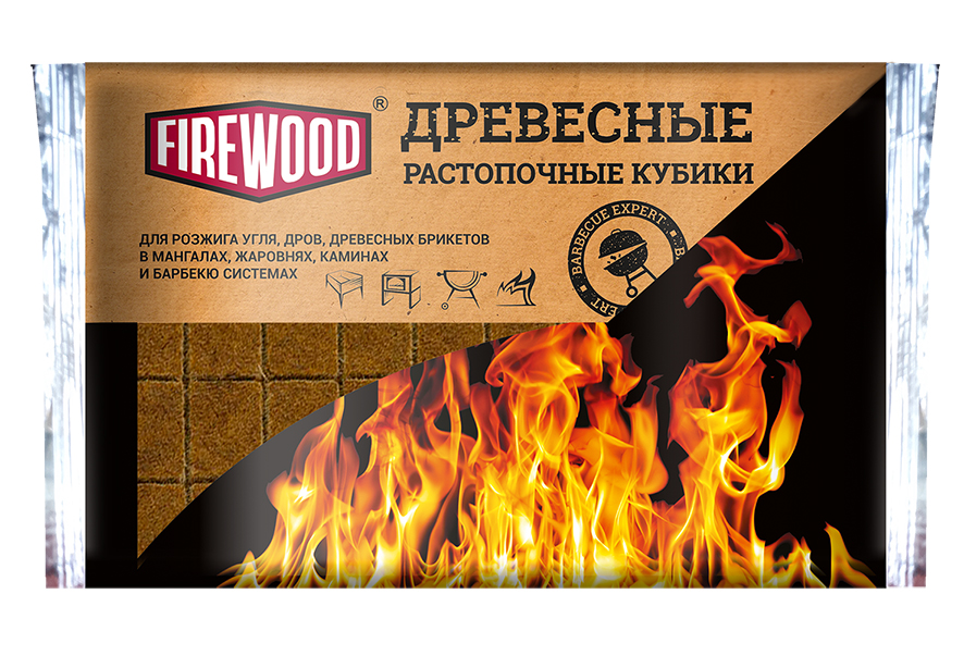 Кубики Firewood древесные растопочные, 32шт