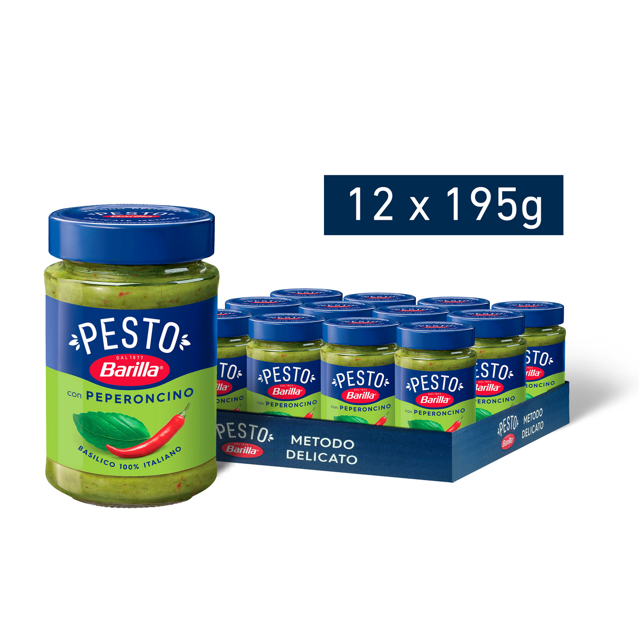 Соус Barilla Песто Пеперончино с базиликом и перцем чили 195 г