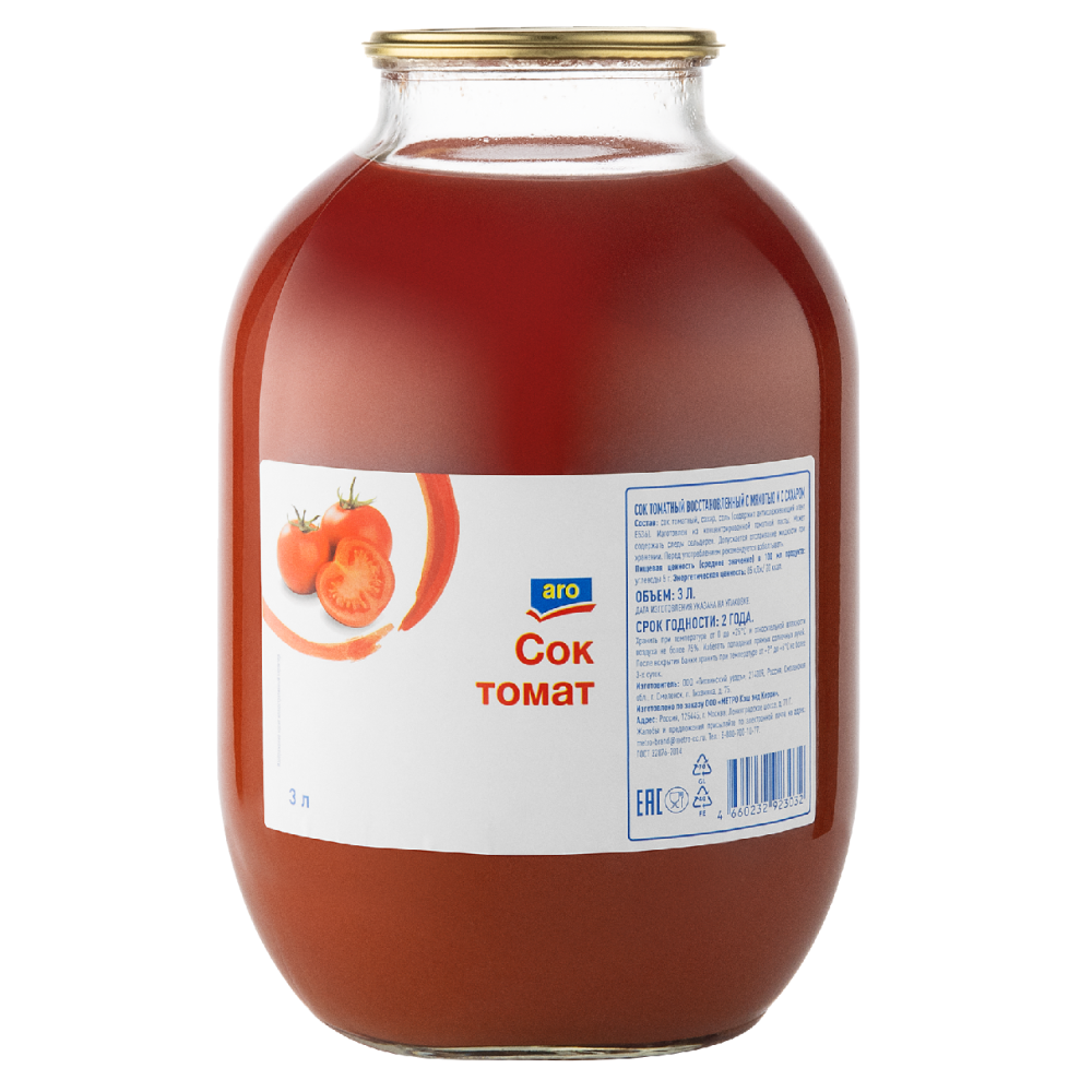 aro Сок томатный, 3л