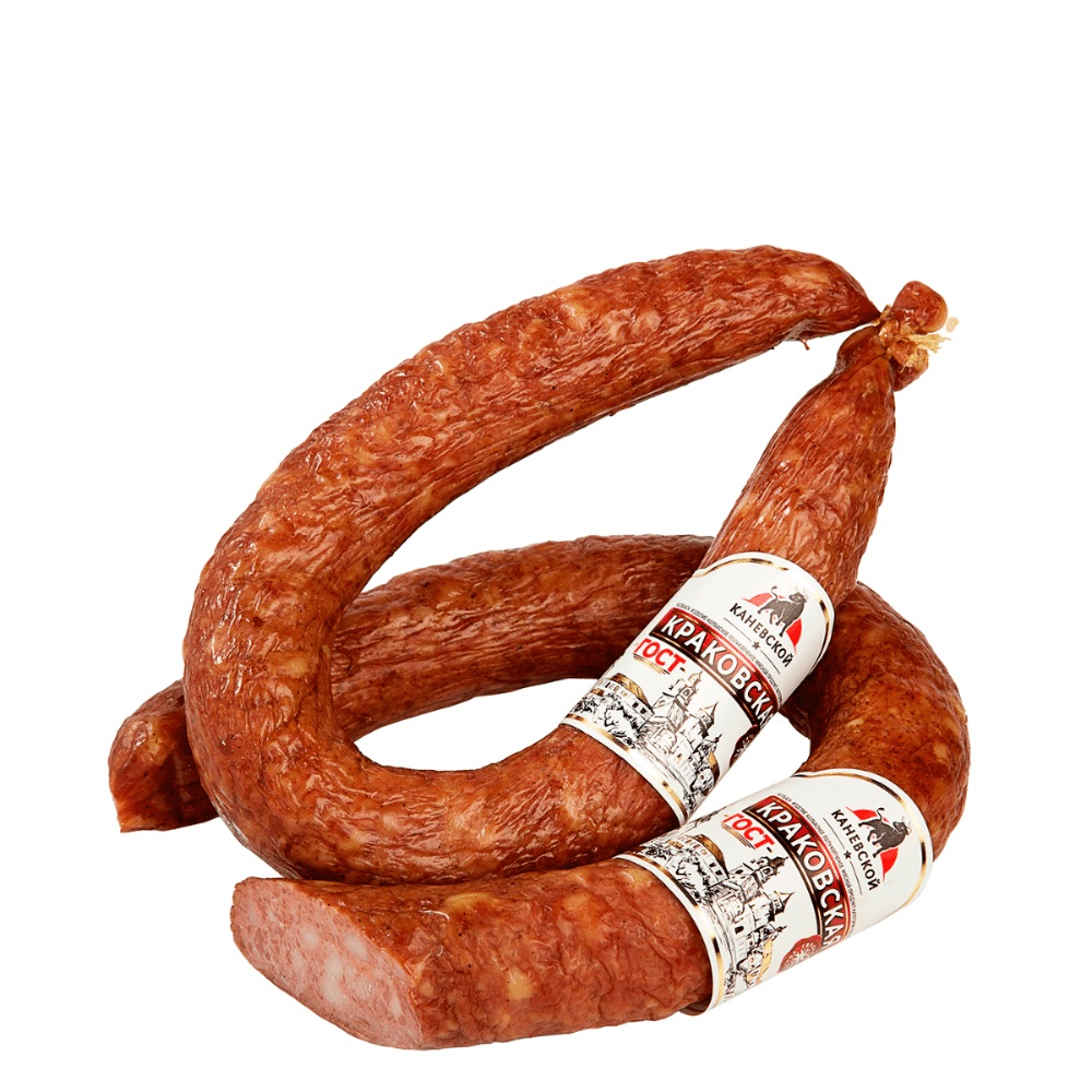 Колбаса Каневской Краковская полукопченая высший сорт, ~400г