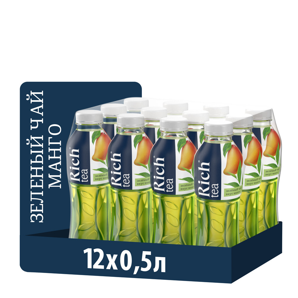 Холодный чай Rich tea зеленый со вкусом манго, 500мл