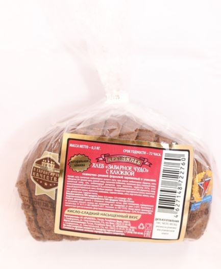 Хлеб Крымхлеб Заварное чудо с клюквой в нарезке, 300г