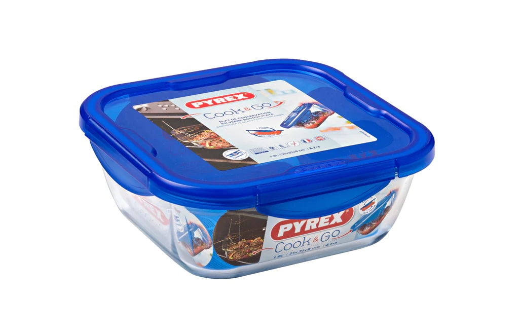 Форма Pyrex Cook&Go с крышкой 21 x 21 x 8см, 1.9л