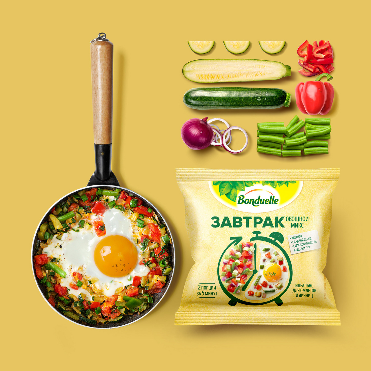 Микс овощной Bonduelle Завтрак с кабачком, 200г