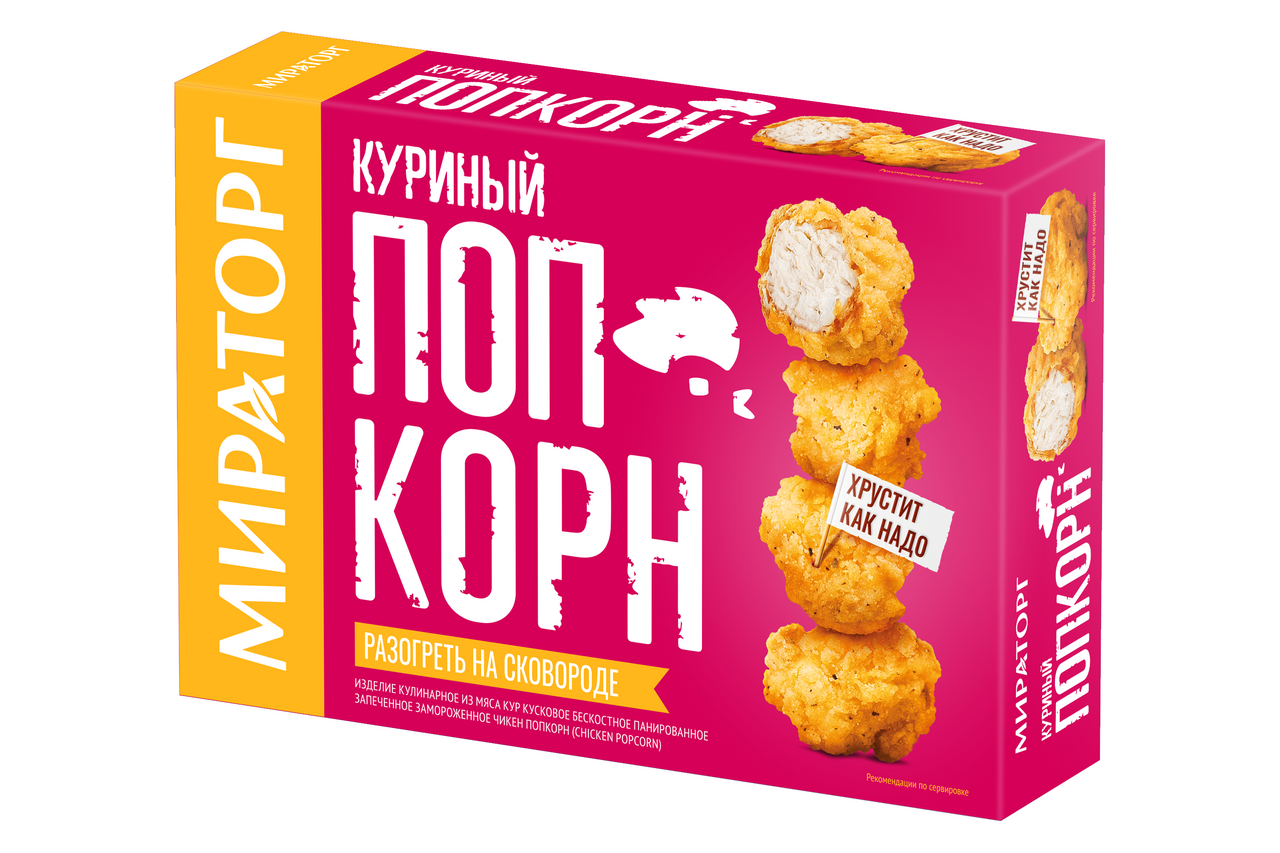 Попкорн Мираторг куриный замороженный, 200г Попкорн Мираторг куриный замороженный, 200г
