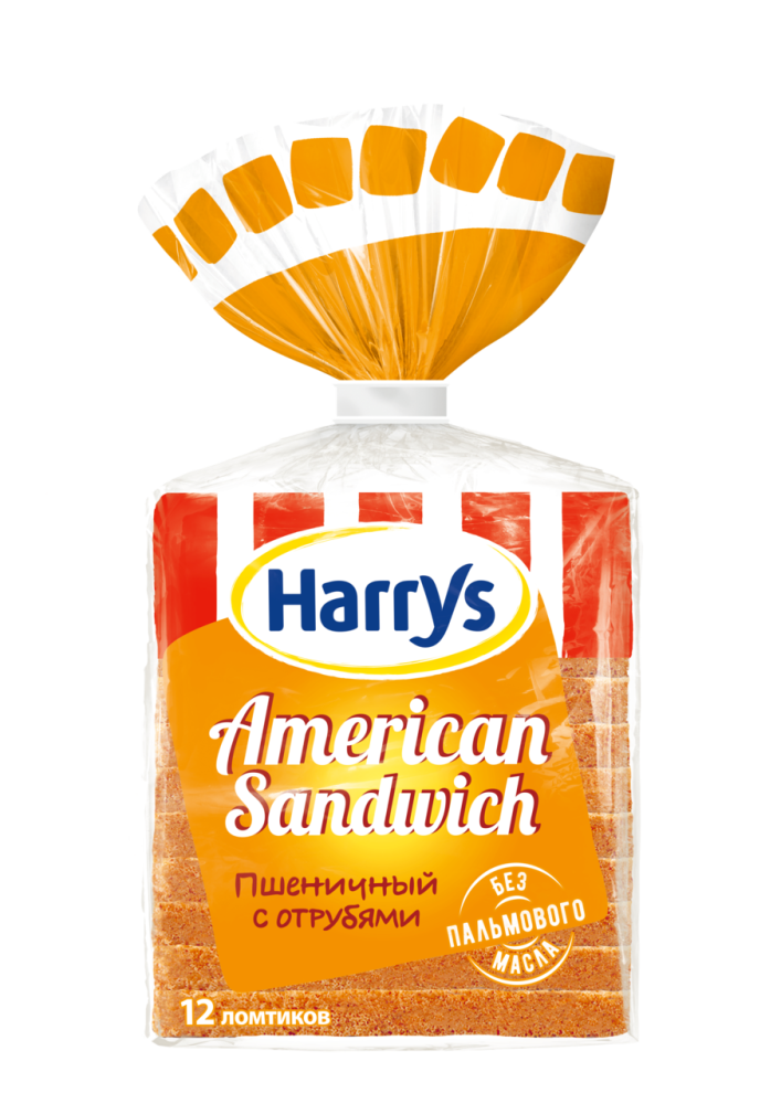 Хлеб Harry's American Sandwich Сандвичный пшеничный с отрубями 515г