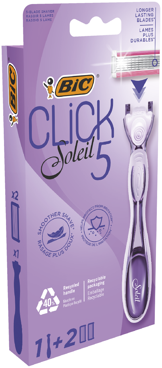 Бритва женская BIC Click 5 Soleil + 2 кассеты, 5 лезвий, 1шт