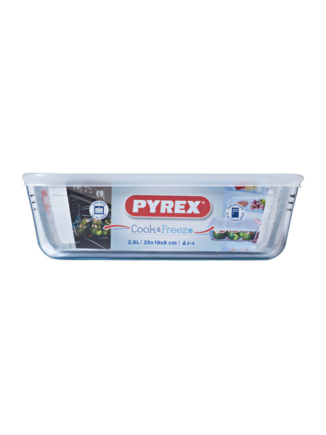 Форма для запекания с крышкой Pyrex Cook&Freez 2.6л, 25 x 19 x 8см