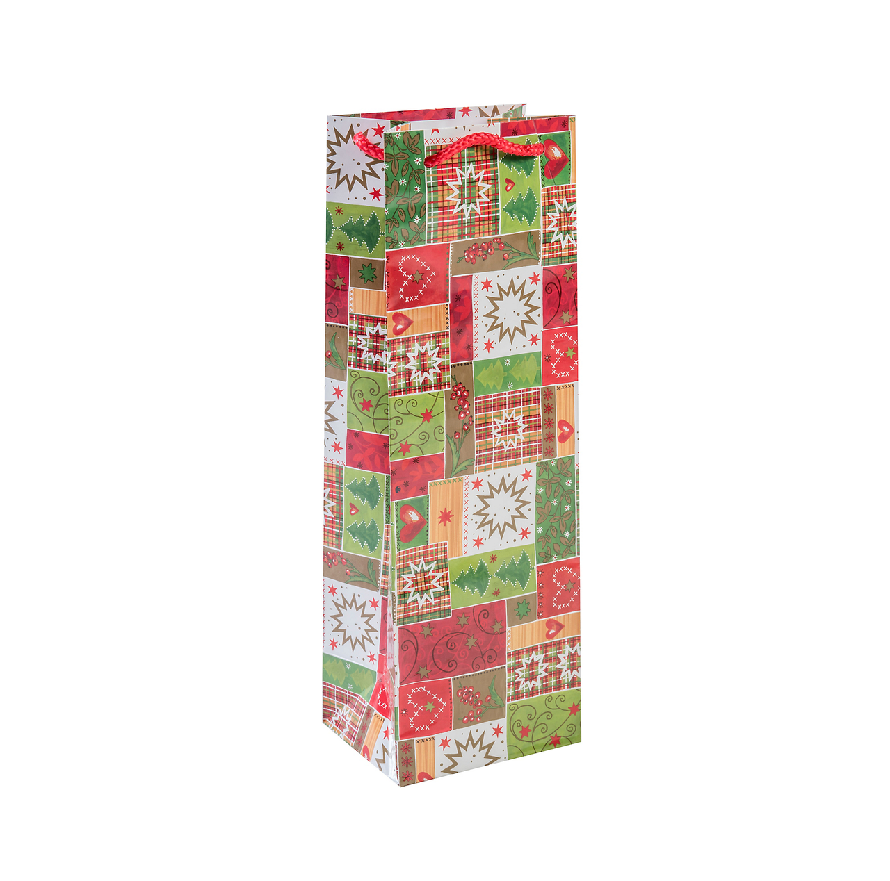 AS Пакет подарочный под бутылку 12х36х9,5 см