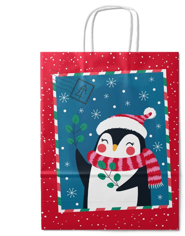 Сумка подарочная Архбум-Упак пингвин, 25 x 32 x 11см