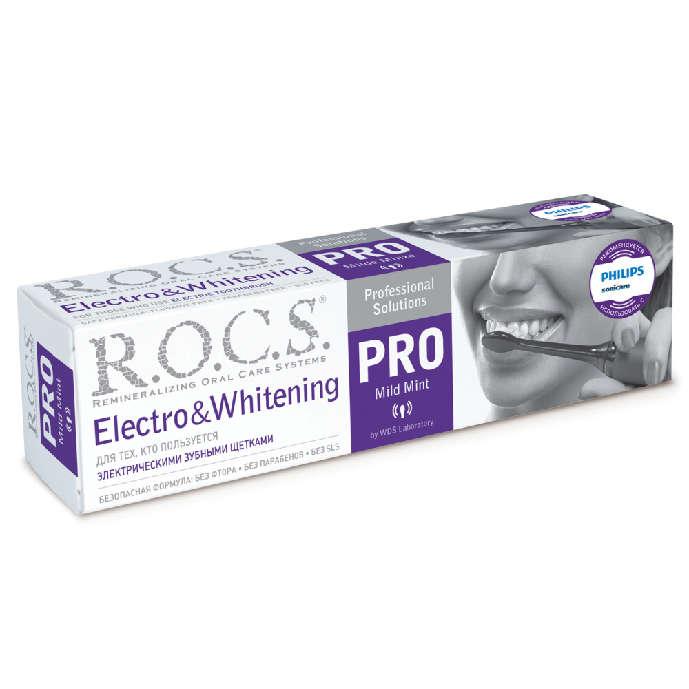 Зубная паста R.O.C.S. Pro Electro&Whitening Mild Mint осветление эмали 135 мл