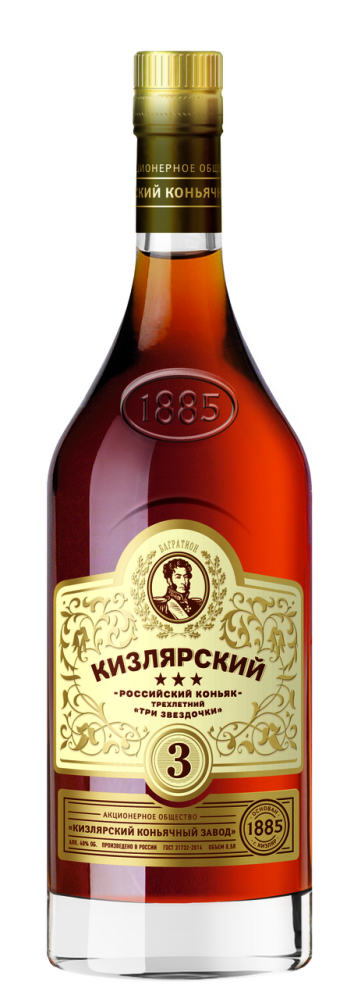 Коньяк Кизляр 3 звезды, 0.5л