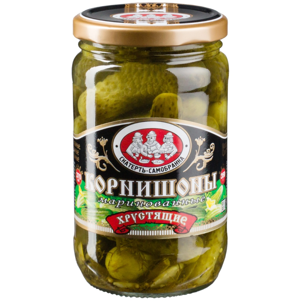 Корнишоны Скатерть-Самобранка маринованные хрустящие 350г