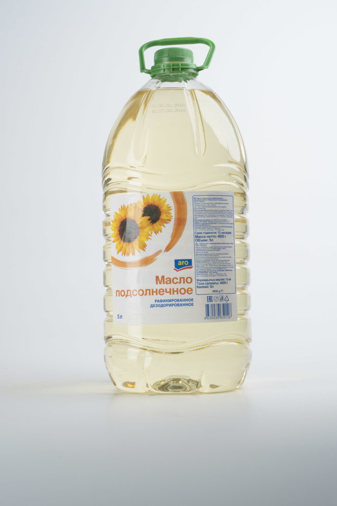 Масло подсолнечное ARO рафинированное дезодорированное, 5 л