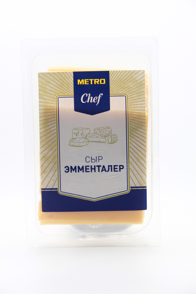 Сыр METRO CHEF Эмменталер 45% нарезка, 500 г