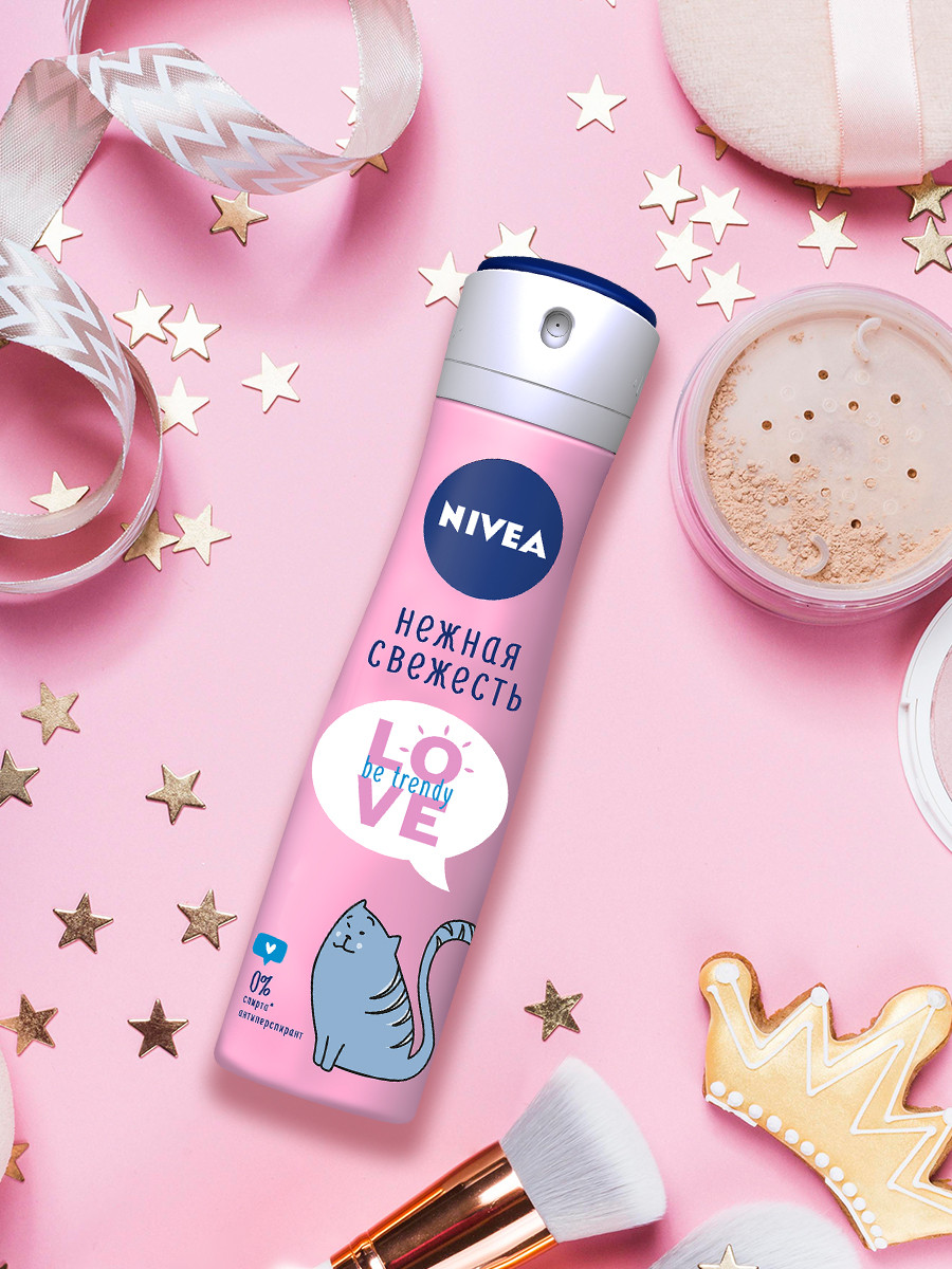 Антиперспирант Nivea Love Be trendy Нежная свежесть, 150мл Антиперспирант Nivea Love Be trendy Нежная свежесть, 150мл