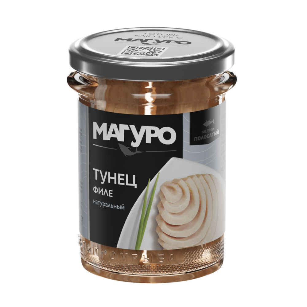 Тунец Магуро полосатый натуральный филе, 200г