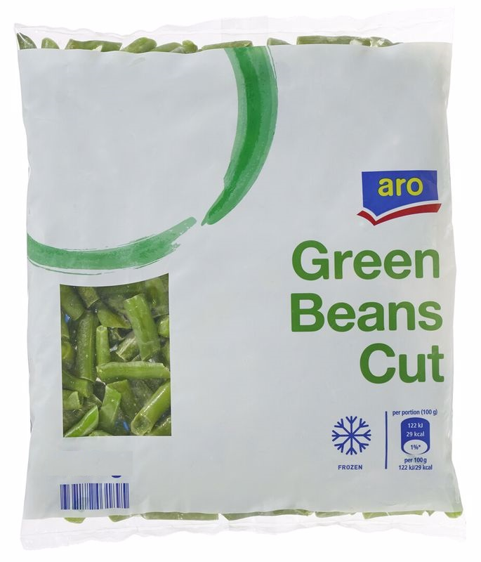 Aro Фасоль зеленая резаная замороженная, 1кг