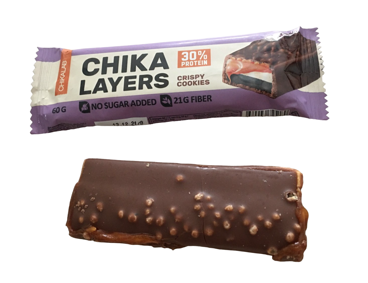 Батончик Chikalab Chika Layers протеиновый хрустящее печенье с двойным шоколадом, 60г