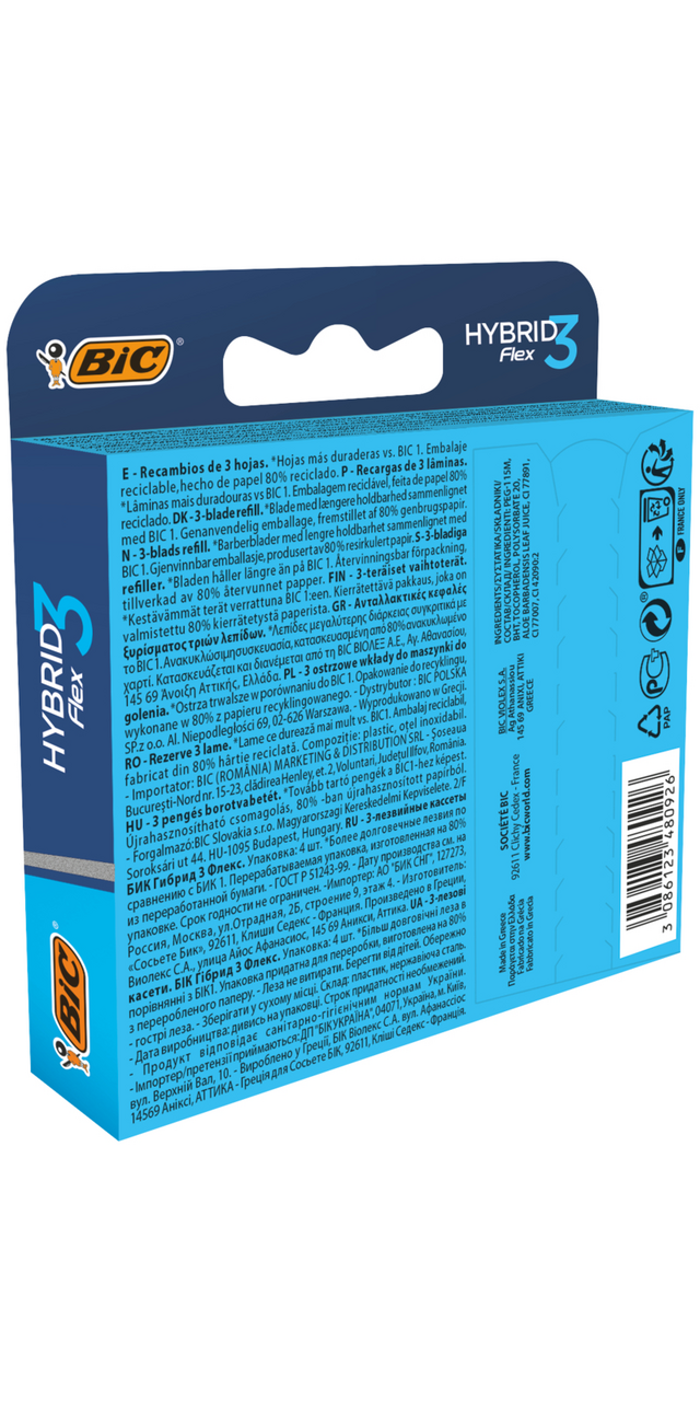 Картриджи Bic Flex 3 Hybrid 4шт