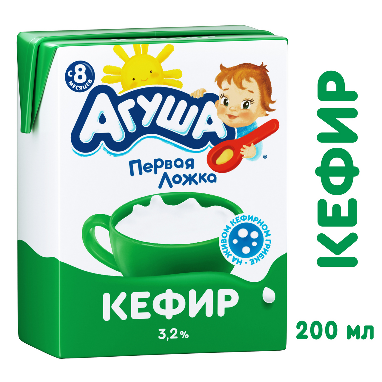 Кефир Агуша для детского питания с 8 месяцев 3,2% 0,204г