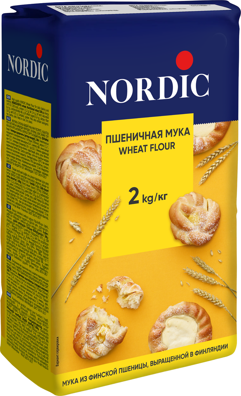 Мука пшеничная Nordic хлебопекарная первый сорт, 2кг