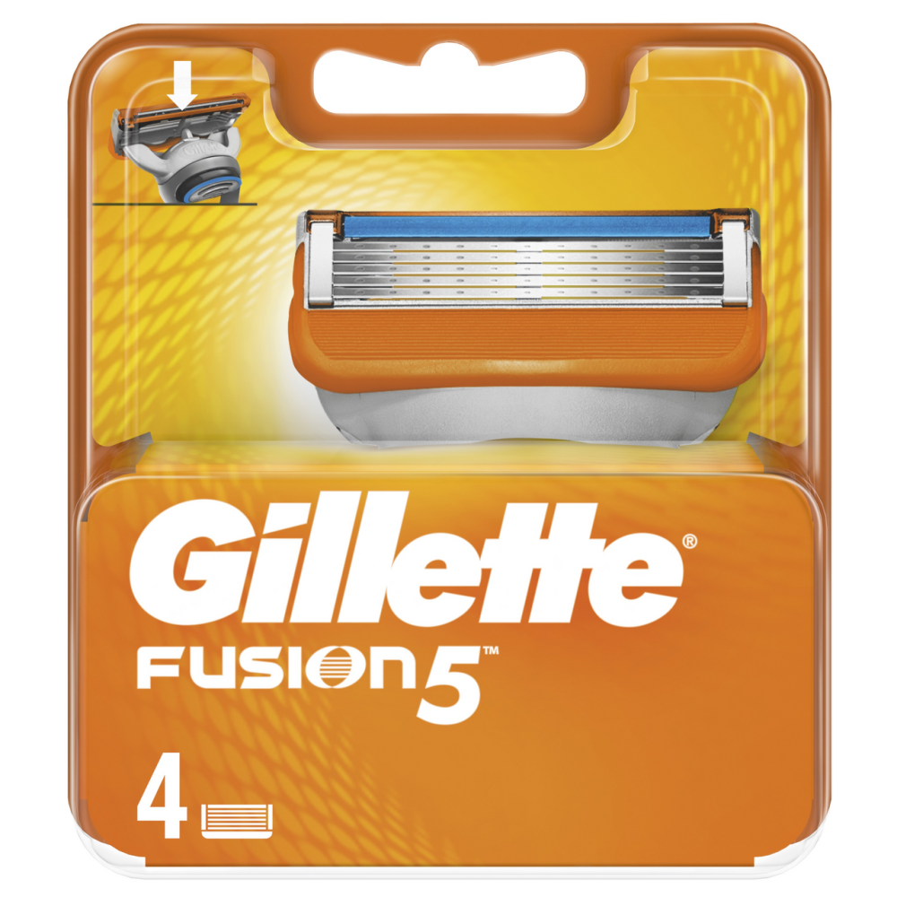 Кассеты сменные для бритвенного станка Gillette Fusion, 4шт