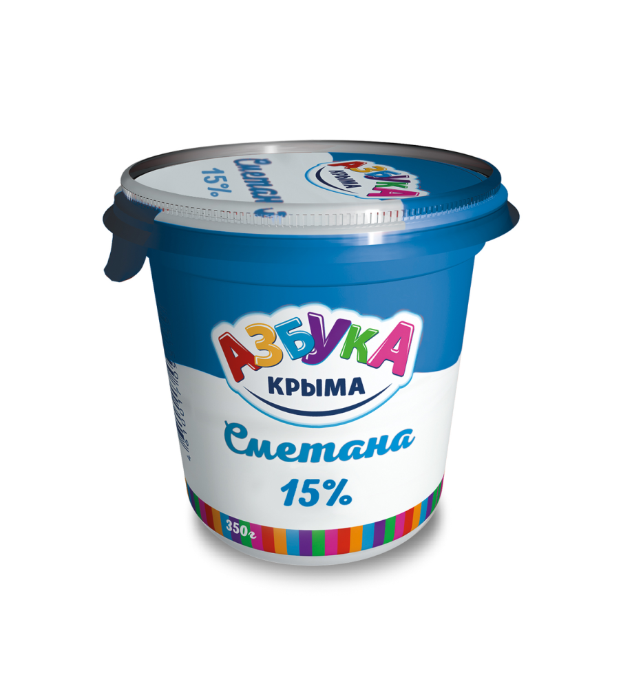 Сметана Азбука Крыма 15%, 350г БЗМЖ