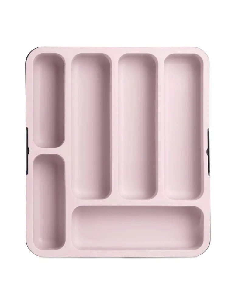 Лоток Gondol для столовых приборов раздвижной розовый