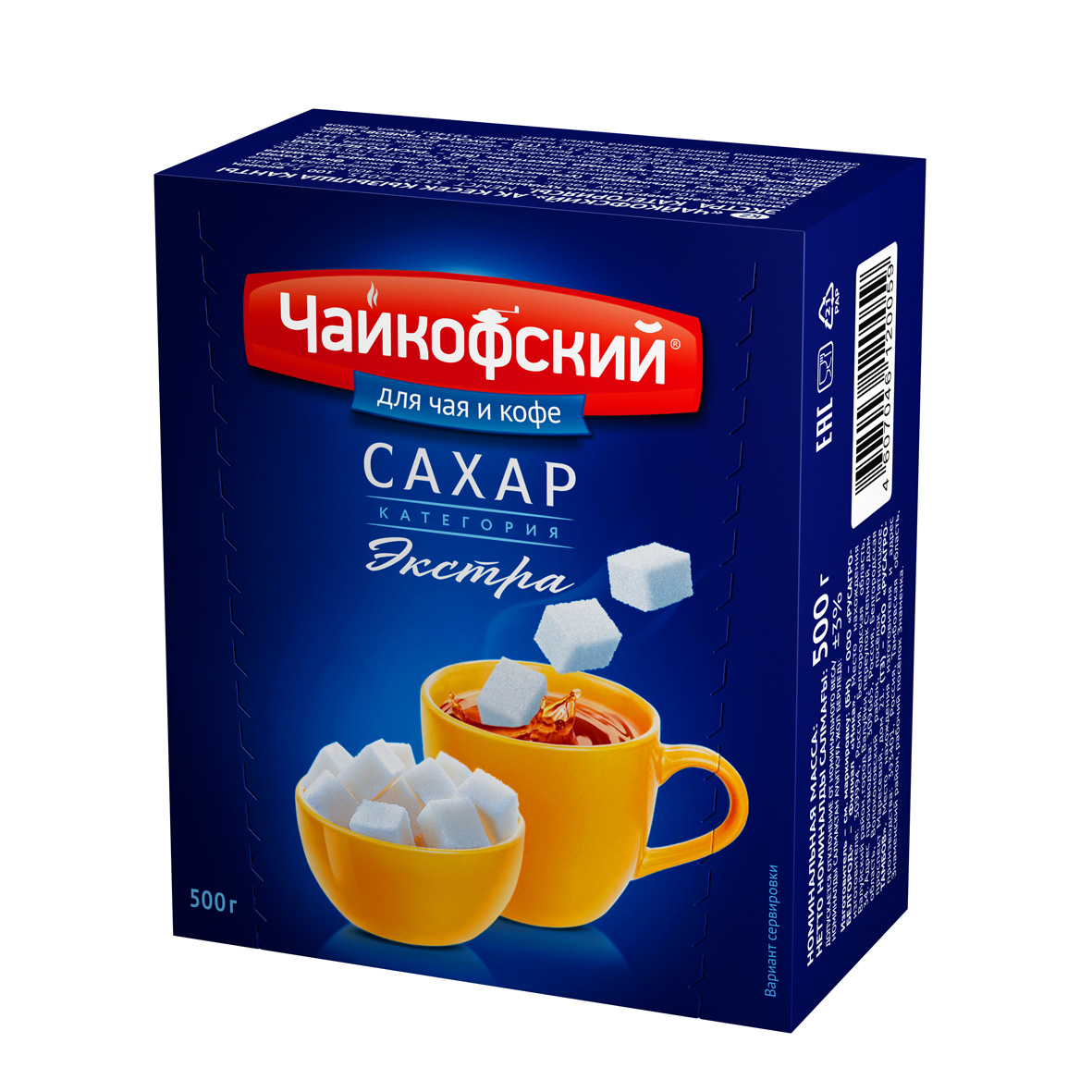 Сахар Чайкофский белый кусковой экстра, 500г