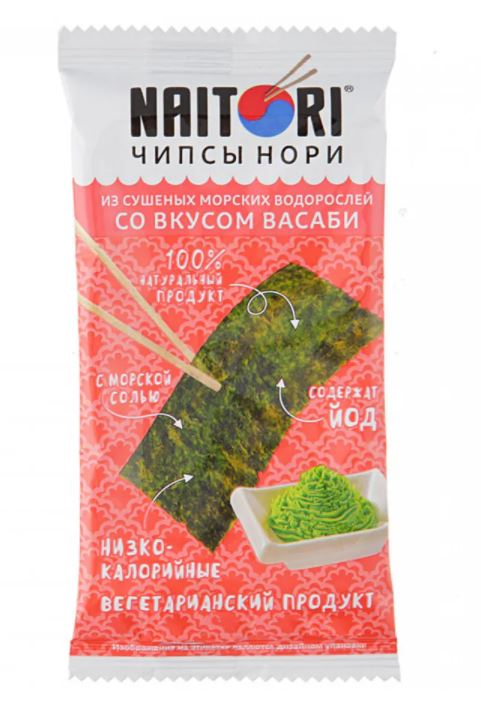 Чипсы нори Naitori со вкусом васаби, 3г