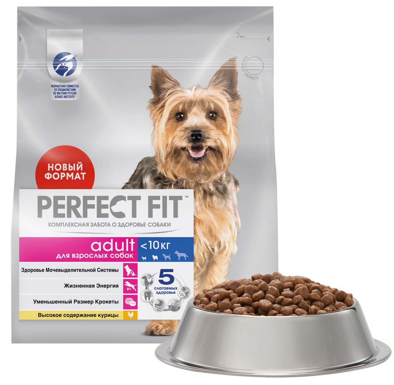 Корм сухой Perfect Fit для собак мелких и миниатюрных пород старше 1 года курица, 1.2кг