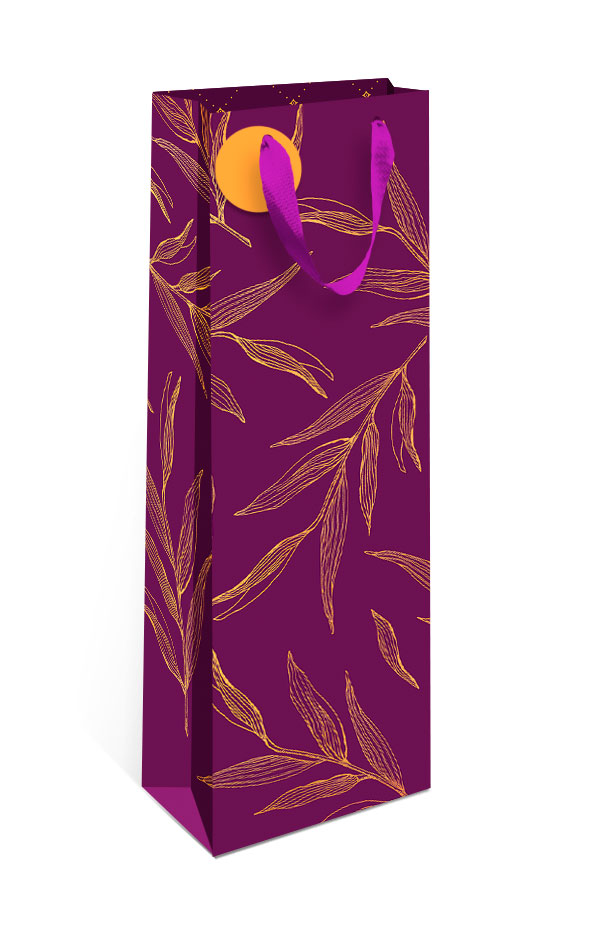 Пакет Арт и Дизайн Премиум под бутылку бумажный 12 х 36 х 8,5 см