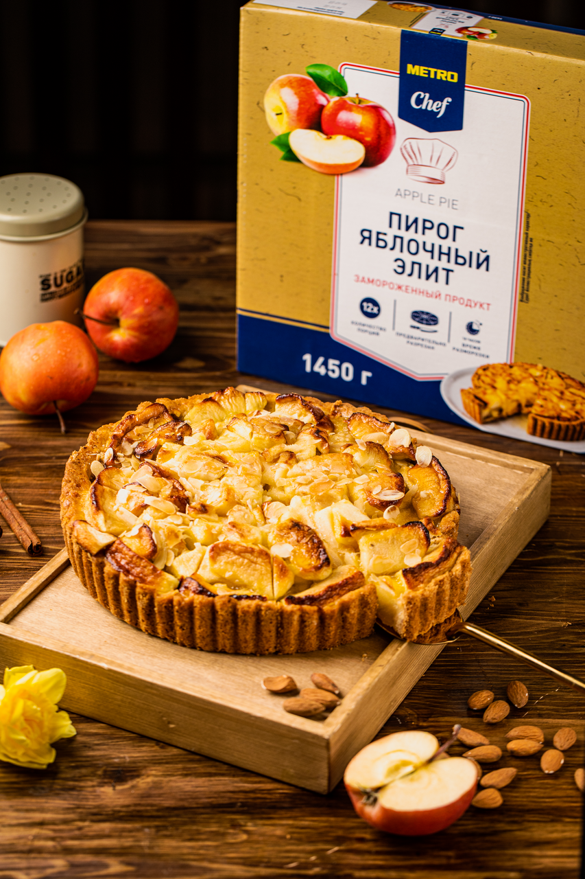 METRO Chef Торт яблочный Элитный замороженный 12 порций, 1.45кг