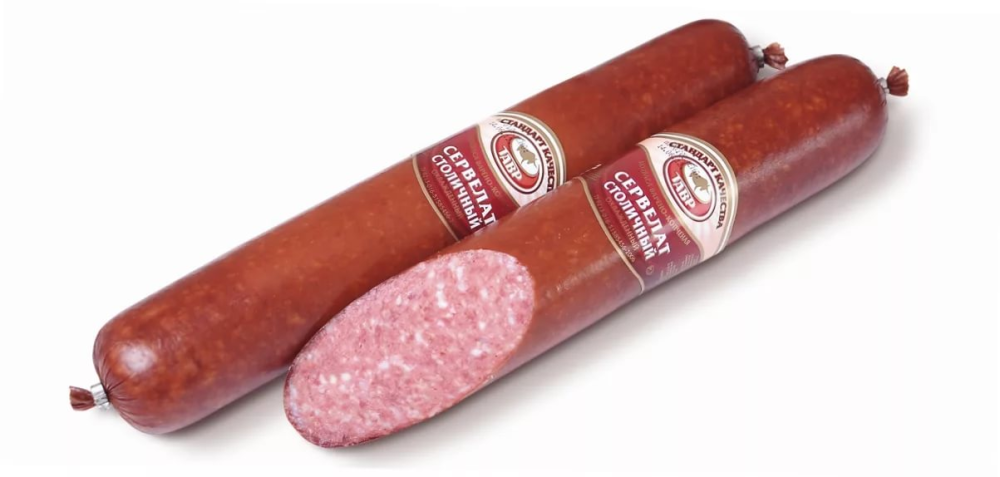 Колбаса Тавр Сервелат Столичный варено-копченая, ~660г