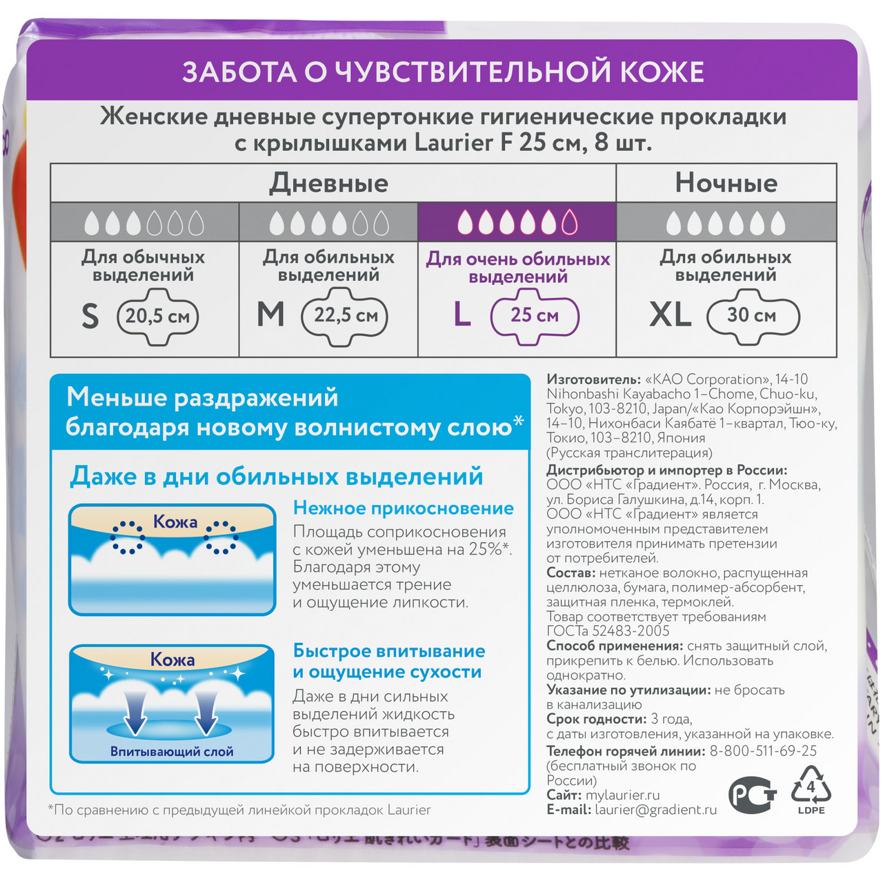 Прокладки ежедневные Laurier F супертонкие, 8шт