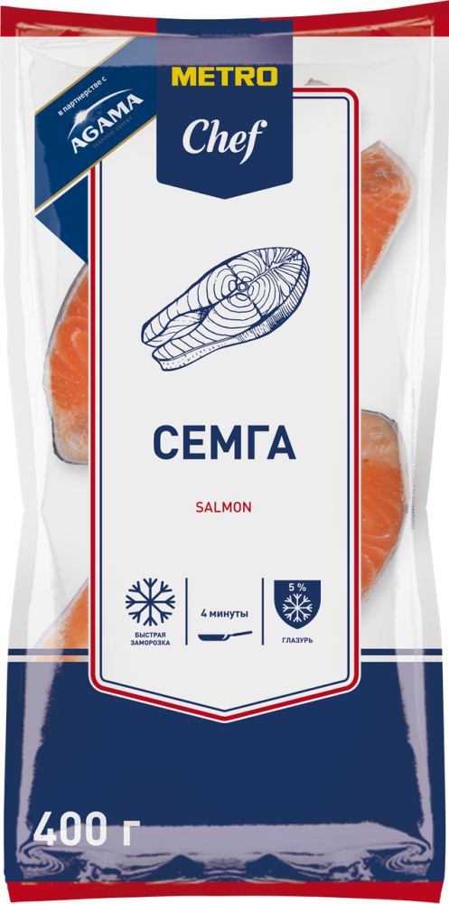 METRO Chef & Agama Стейк из семги свежемороженый, 400г