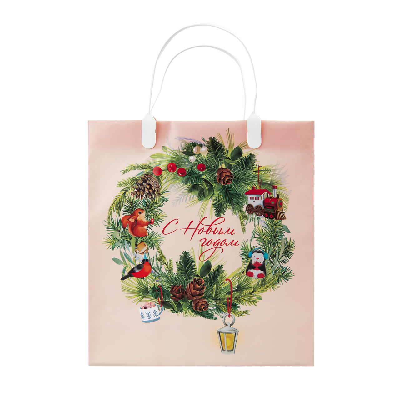 Сумка пластиковая Арт и Дизайн Новый год размер Medium