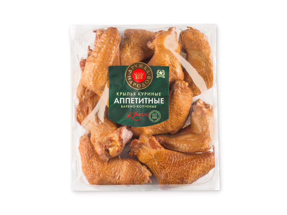 Крылья куриные Дружба народов Аппетитные варено-копченые, ~1кг