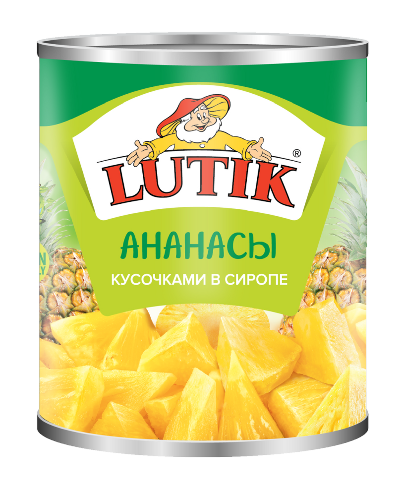 Ананас Lutik кусочками в сиропе, 560г