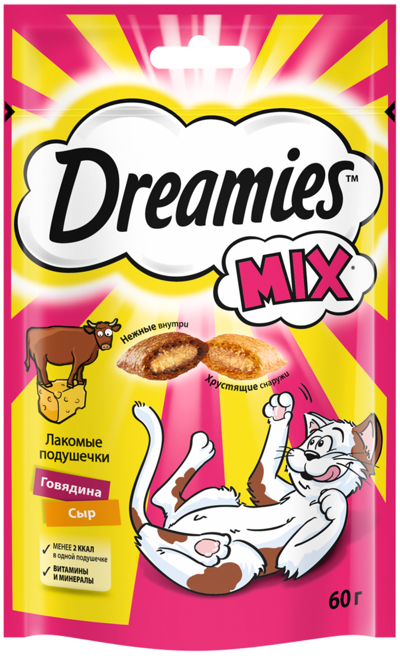 Лакомство для кошек Dreamies с говядиной и сыром 60 г