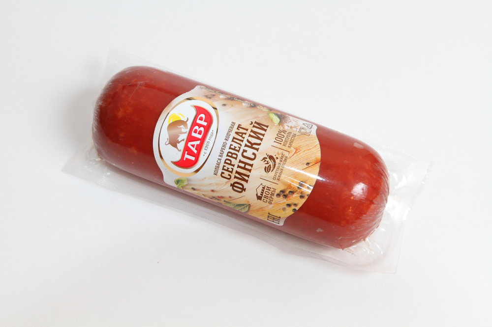 Колбаса Тавр Сервелат Финский варено-копченая, 350г