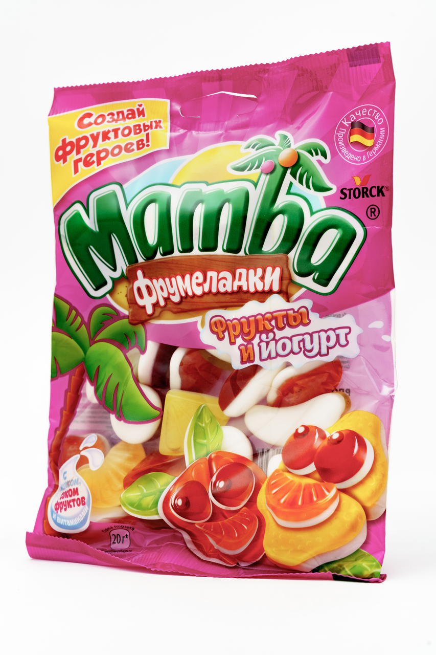 Жевательный мармелад Mamba фрукты и йогурт 140 г