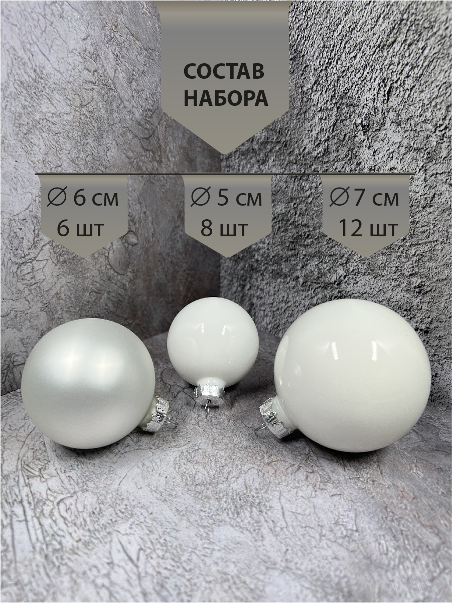 Набор шаров ChristmasDeLux белый, 26шт